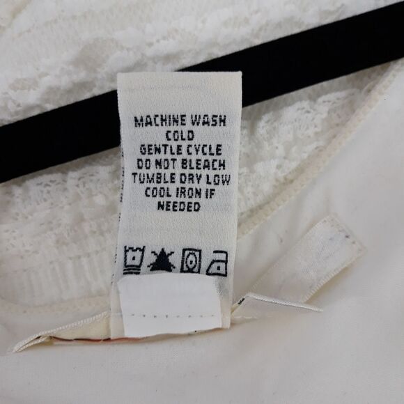 Studio M Boho Lace Sleeveless Scoop Neck Mini Dress Ivory Sz L - Picture 9 of 10